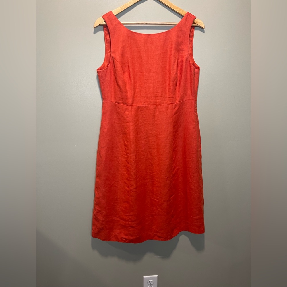 Talbots Vibrant Orange Irish Linen Womens size 8 Dress